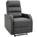 Relaxsessel mit Fu?st¨¹tze, Liegesessel, ausklappbare Fu?st¨¹tze, Kunstleder, Dunkelgrau