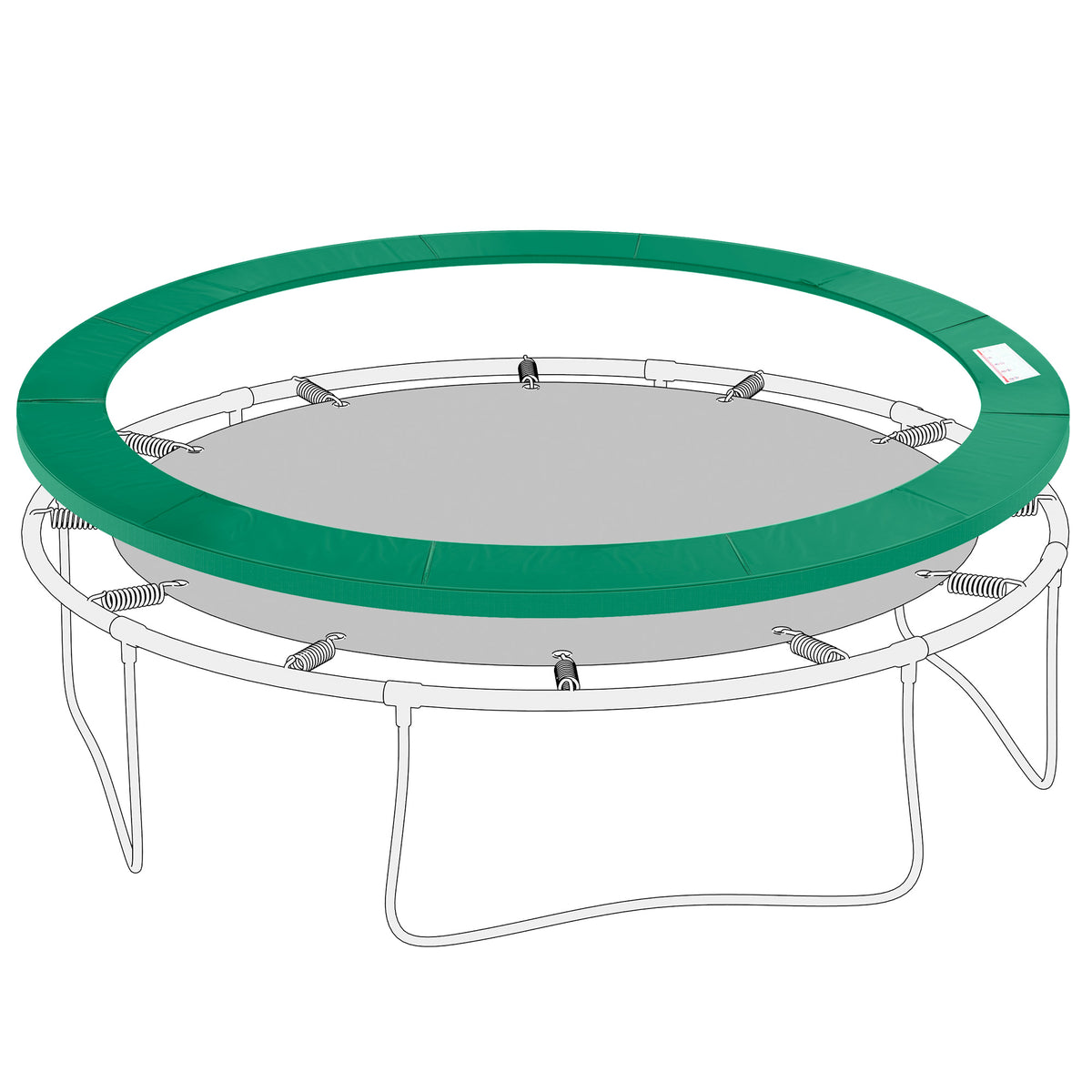 12FT Trampoline Spring Cover, Plastic Trampoline Pad Replacement Safety Guard, Green