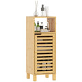 Badezimmerschrank, offenes Regal, Schrank, Bambusholz, Lamellent¨¹r, Hellbraun