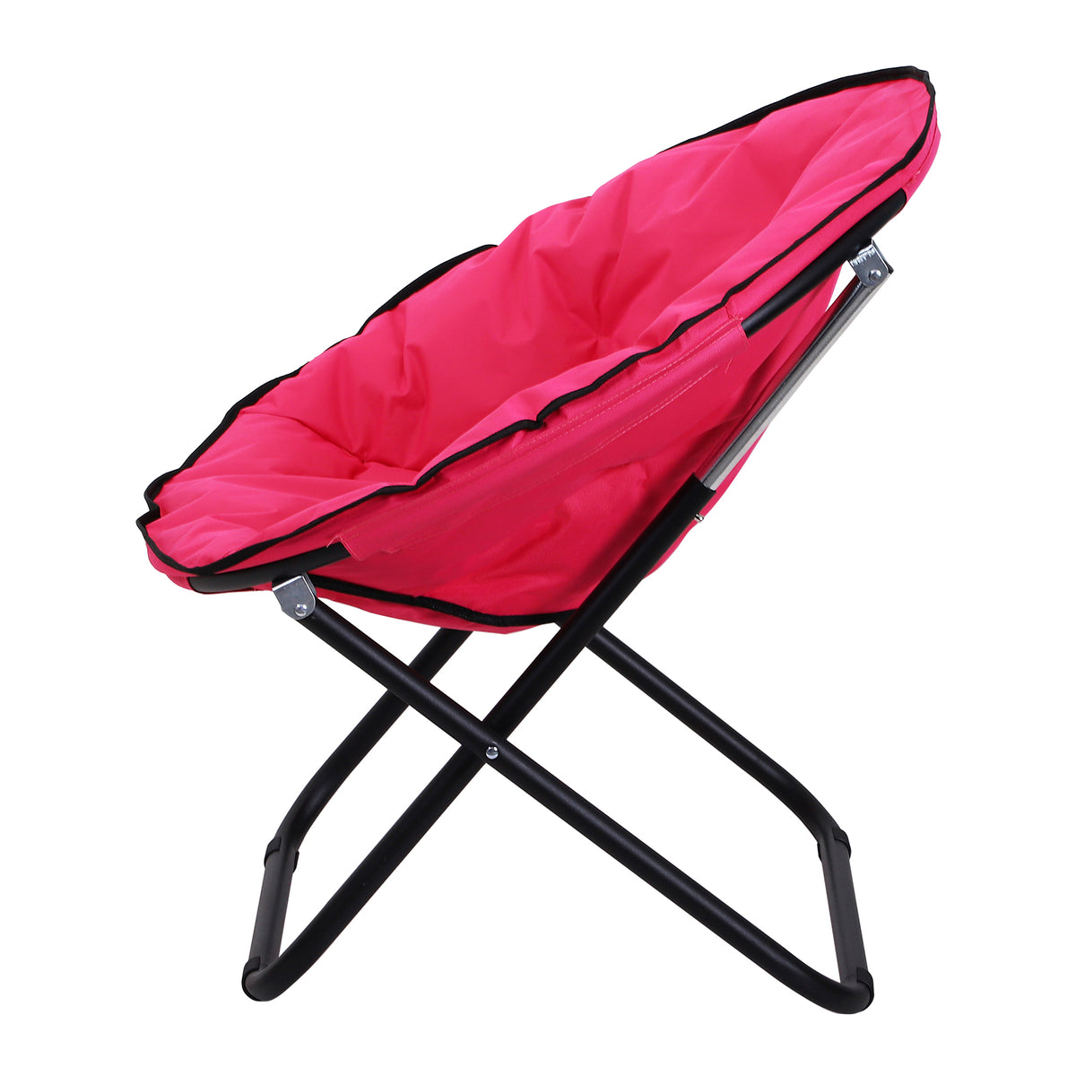 Campingstuhl Faltbar Campingsessel mit Lehne, Klappstuhl bis 120kg, gepolstert Moonchair Extra Breit, Faltsessel Outdoor Stuhl für Garten, Balkon, Camping, Rosa