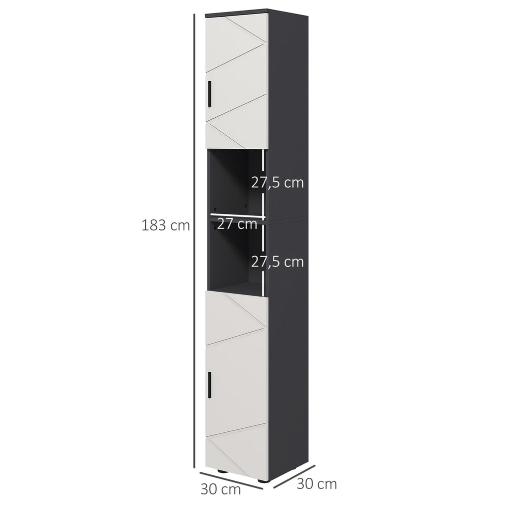 Badezimmerschrank, Badschrank, verstellbare Regale, Spanplatte, Hellgrau