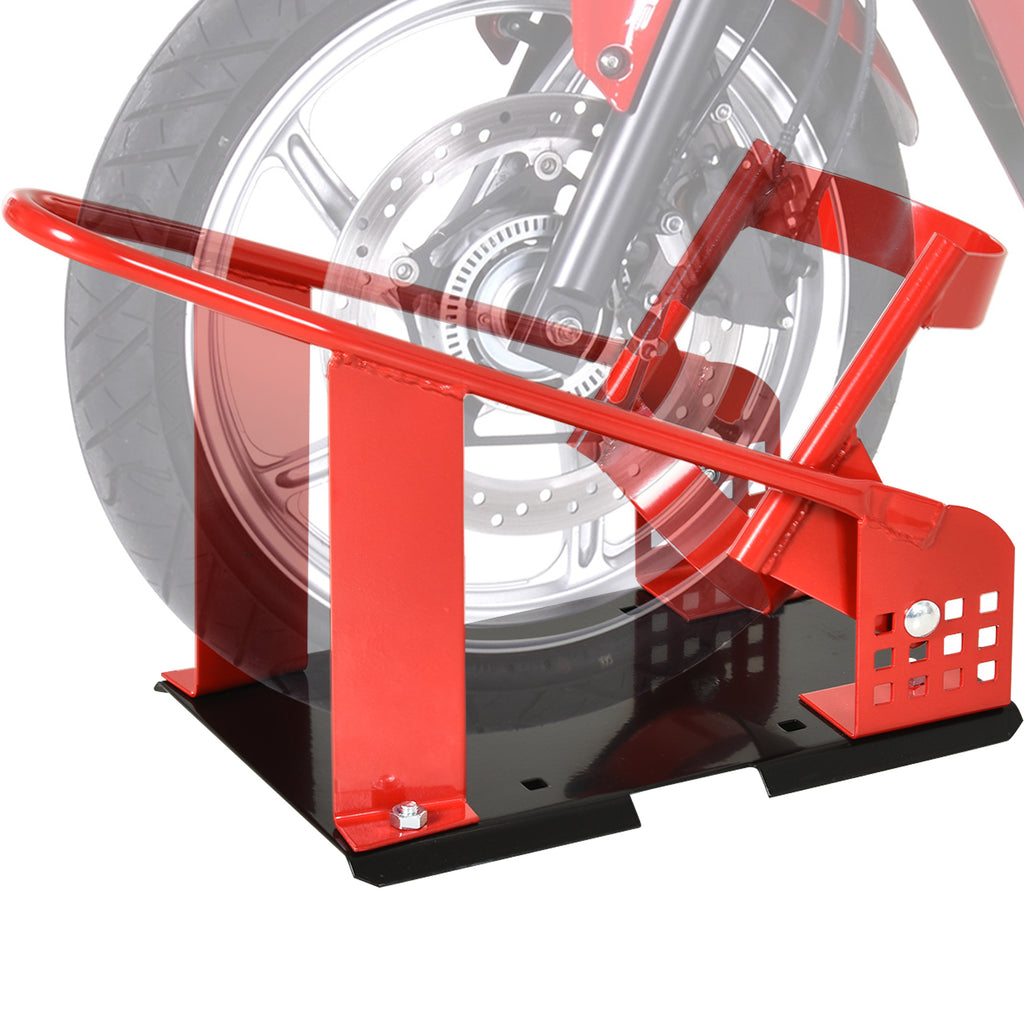 Motorradständer für 80-155 mm Vorderrad, einstellbare Motorradwippe mit 12 verstellbaren vorgebohrten Löchern bis 450 kg