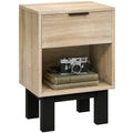 Nachttisch, Nachtschrank mit Schublade, offenes Fach, Nachtkommode f¨¹r Schlafzimmer, Wohnzimmer, 35 x 26 x 50 cm, Eiche