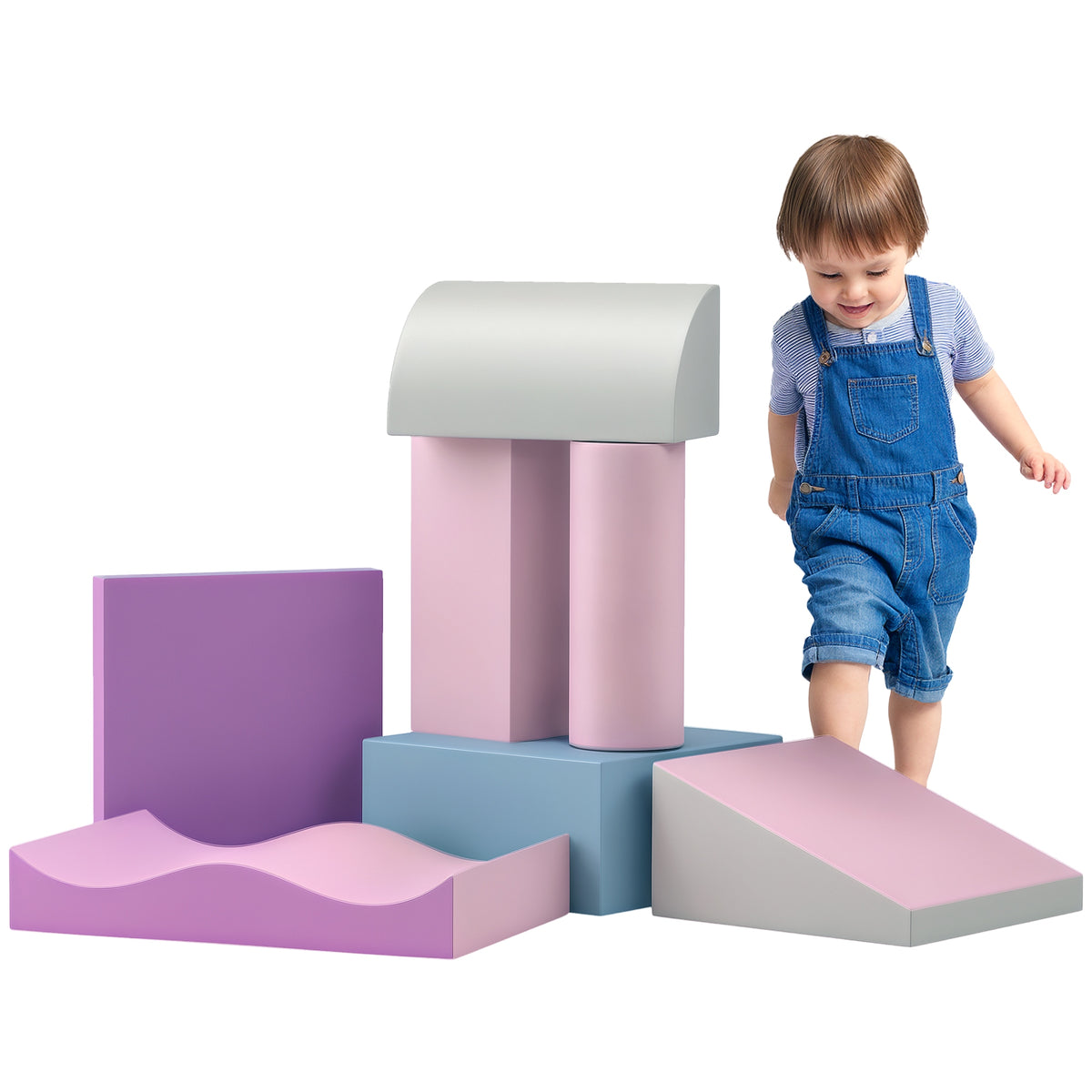 Schaumstoff-Bausteine für Kinder, fördert Kreativität, Kunstleder, 40x40x20 cm, Mehrfarbig, 1-3 Jahre