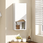 Badezimmerschrank Wandschrank mit Soft-Close-Tür und offenem Fach 30 x 17 x 67 cm Weiß