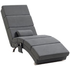 Massagesessel Relaxsessel Liegesessel 8 Vibrationspunkte, 5 Modi, 8 Vibrationspunkte, 56 x 168 x 84 cm, Grau
