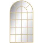 110 x 65 cm Arched Decorative Wall Mirror for Bedroom Living Room, Modern Window Bathroom Mirror for Home Decor