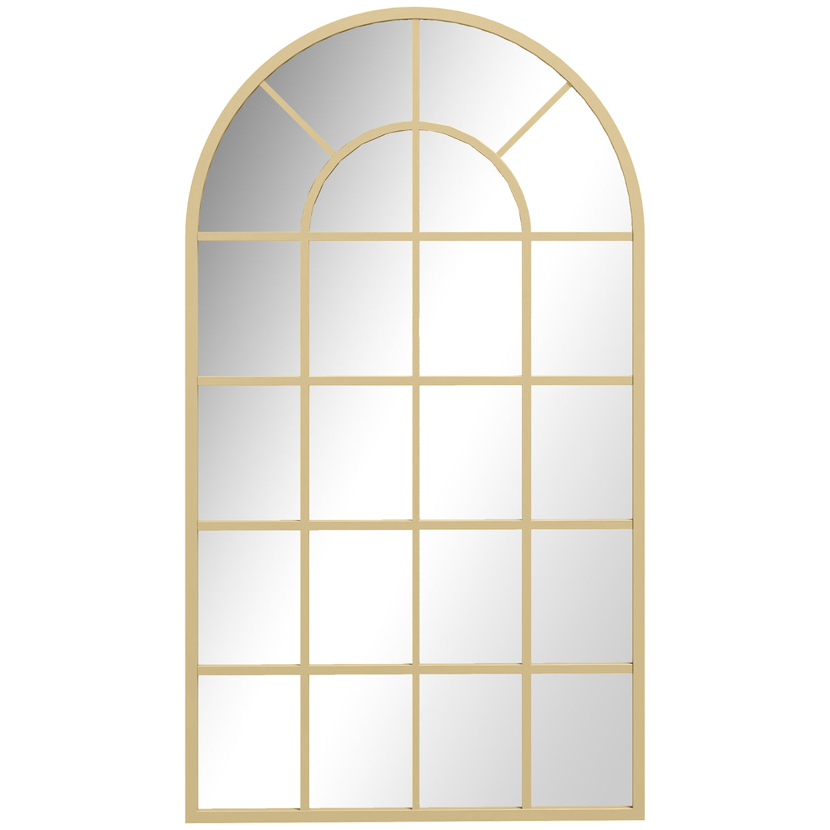 110 x 65 cm Arched Decorative Wall Mirror for Bedroom Living Room, Modern Window Bathroom Mirror for Home Decor