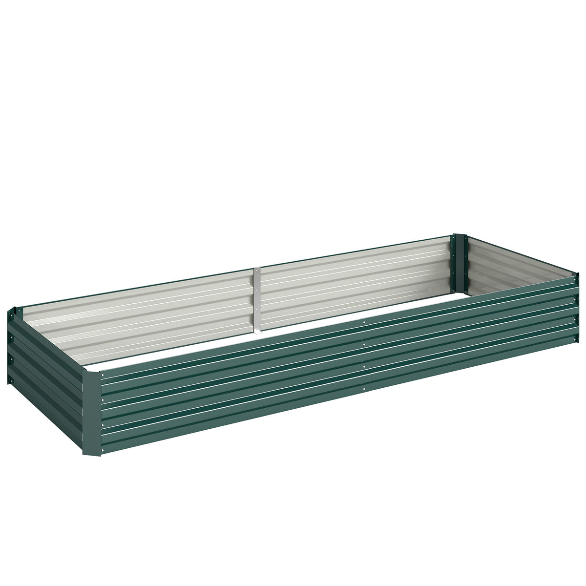 Metal Raised Garden Bed Planter Box Outdoor Planters for Growing Flowers, Herbs, Green, 241x90.5x30cm