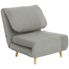 2-in-1 Schlafsessel G?stebett, verstellbare  Kopfst¨¹tze Cord-Optik 82 cm x 87 cm x 89 cm Grau