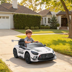Mercedes-Elektroauto, Aufsitzauto f¨¹r Kinder, 12V Batterie, LED-Lichter, Musikfunktion, Hupe, 3-8 Jahre, Wei?