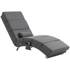 Massagesessel Relaxsessel Liegesessel 8 Vibrationspunkte, 5 Modi, 8 Vibrationspunkte, 56 x 168 x 84 cm, Grau