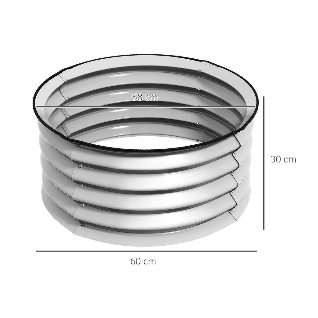 2er-Set Hochbeet Pflanzenbeet, modulares Hochbett, 2 St¨¹ck, ohne Boden, ?60 x 30 cm. Silber