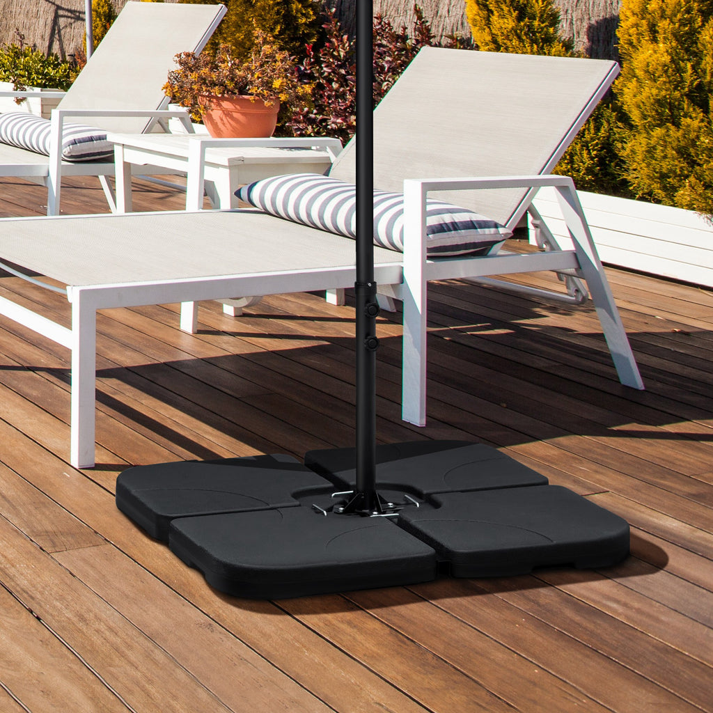 Gewichtsplatten f¨¹r Sonnenschirmst?nder, bef¨¹llbar, wetterbest?ndig, 104 cm x 104 cm x 7,5H cm, Schwarz