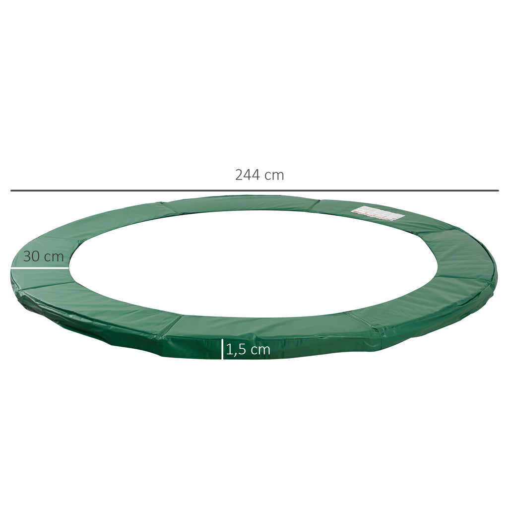 8FT Replacement Trampoline Pad, Thick Foam Safety Cover, Green