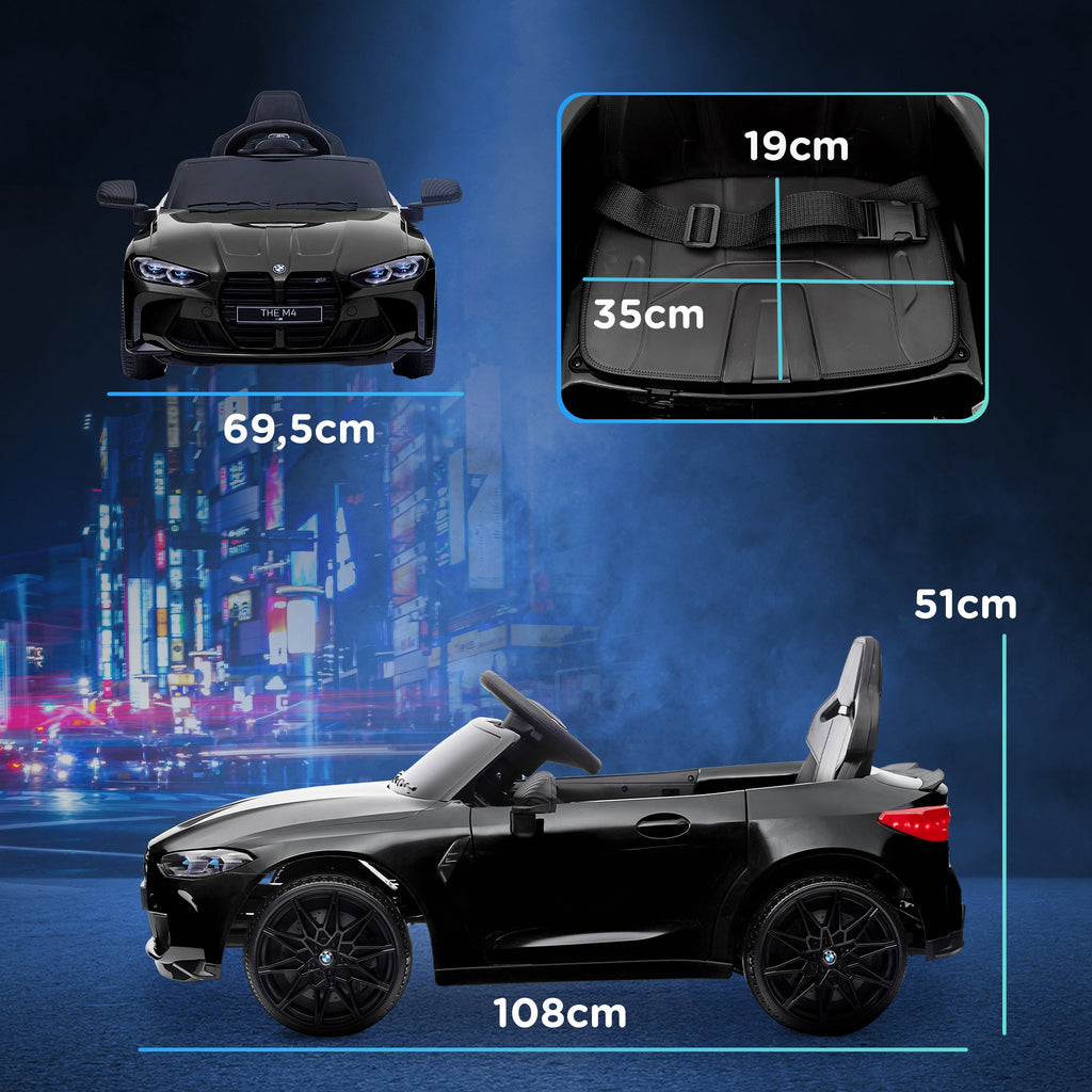 Elektro Kinderauto BMW M4, Sound & Licht, 3-5 km/h, inkl. Fernsteuerung, f¨¹r 3-5 Jahre, Schwarz