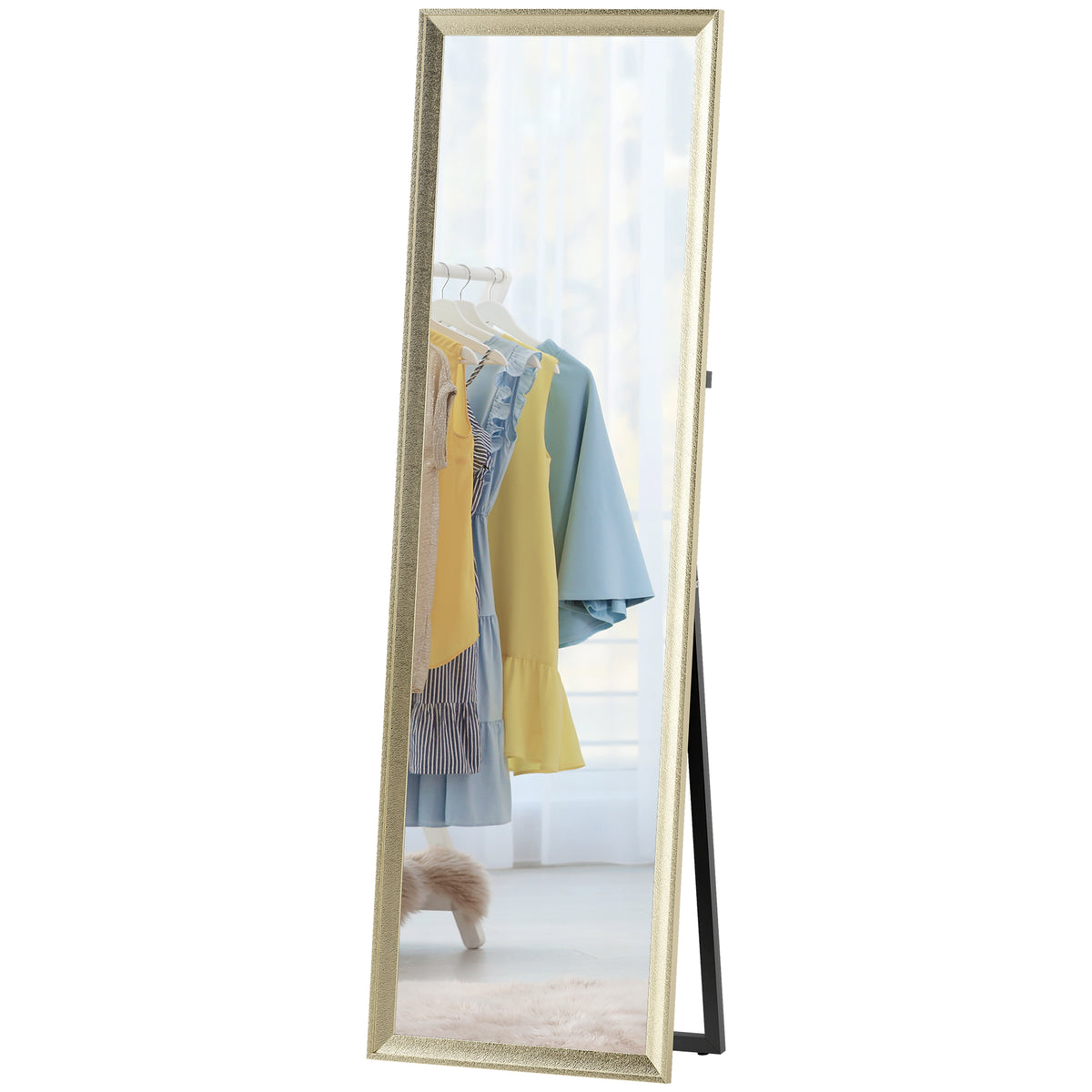 Ganzk?rperspiegel, flexibel platzierbar, 160 x 50 cm, Goldton