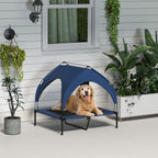 Cooling Raised Pet Bed w/ Washable Breathable Mesh, for Medium, Large Dogs, 91 x 76 x 89cm - Dark Blue
