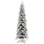 7ft Snow-Covered Unlit Artificial Christmas Tree