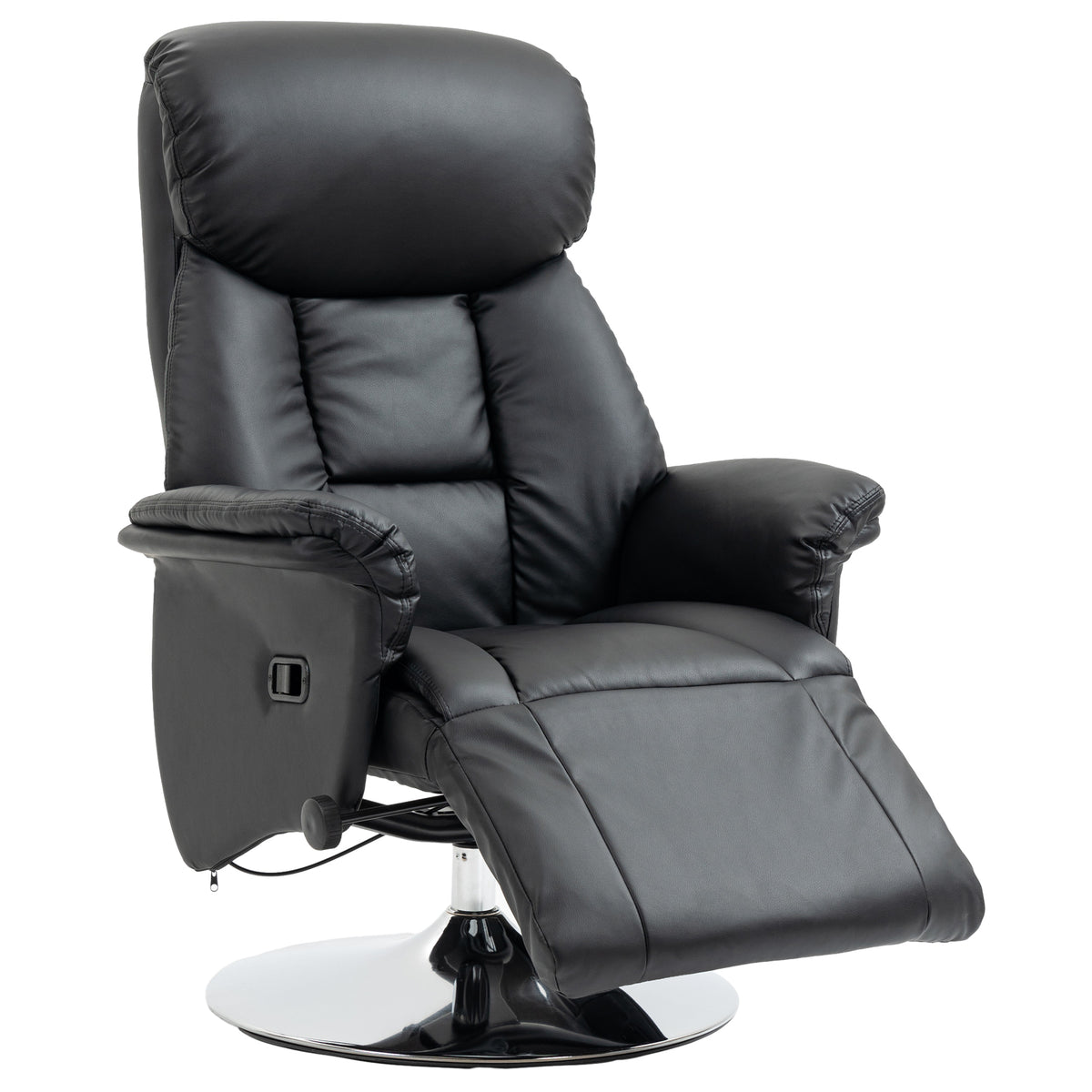 Relaxsessel, Liegefunktion, Lederoptik, Fußstütze, bis 150 kg, 78 x 80 x 109 cm, Schwarz