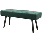 Sitzbank Polsterbank Bettbank, Samtoptik, 100 x 36 x 45 cm, Grün