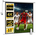 Beamer Leinwand 189,5 x 189,5 cm 92 Zoll 1:1 HD 4K Rollo-Leinwand für Heimkino für Heimkino Büro-Präsentationen