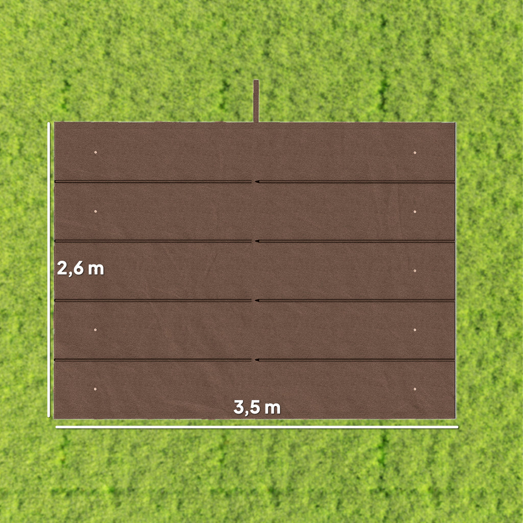 Retractable Pergola Cover, 3.5 x 2.6 m Replacement Canopy Fabric for 4 x 3 m Frame, Roof Top Only, Brown