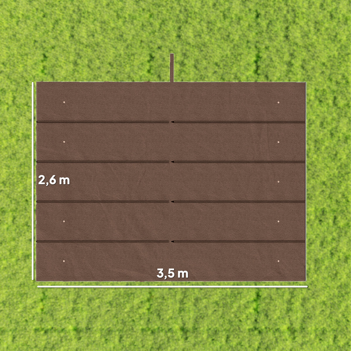 Retractable Pergola Cover, 3.5 x 2.6 m Replacement Canopy Fabric for 4 x 3 m Frame, Roof Top Only, Brown