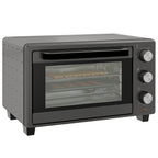 Minibackofen, 21 L Toasterofen mit 1 Drahtgestell und 1 Backblech, 3 Kochmodi, 100?¡ãC-230?¡ãC, Edelstahl, Glas, Grau