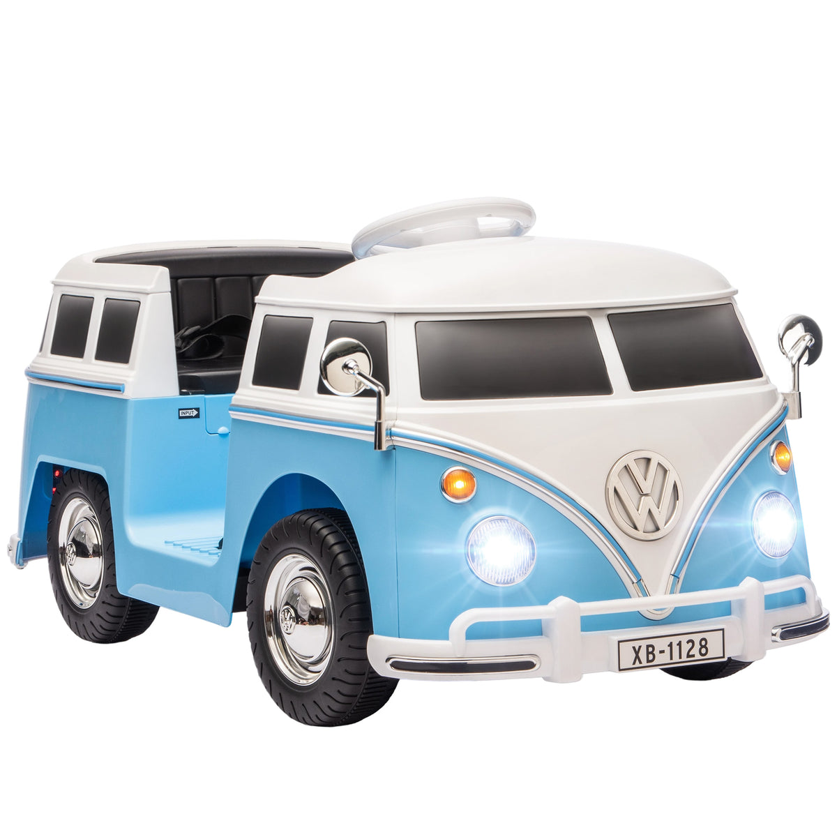 Kinder Elektroauto, 12V Kinderfahrzeug mit MP3, Doppelmotor, Elektrofahrzeug mit Hupe, Sanftanlauf, 89x49x41,5 cm, Blau