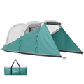 Three-Man, 3000mm Water-Resistant Two-Room Tunnel Tent - Green