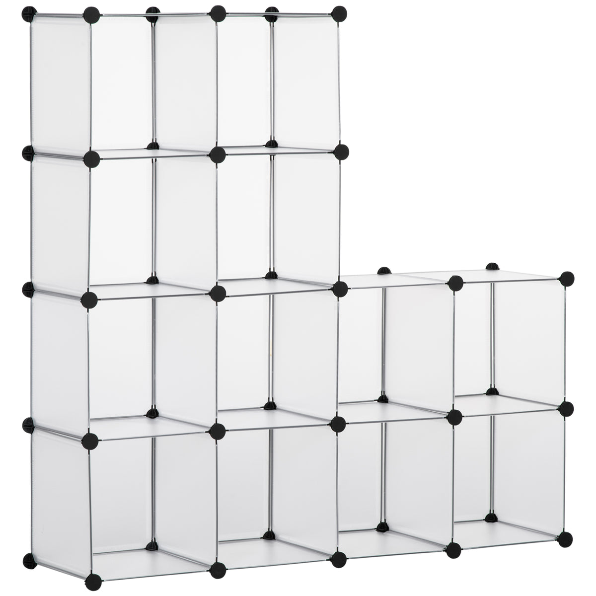 Modulares Regalsystem mit 16 separaten Boxen, Steckregal, DIY, Schwarz + Weiß
