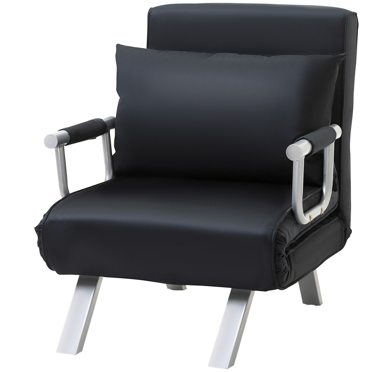 3-in-1 Schlafsofa, G?stebett, Sessel inklusive Kissen, Schwarz