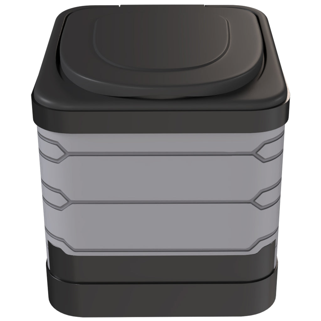 Campingtoilette Faltbare Reisetoilette bis 150 kg mit 12 Gerinnungspulver-Päckchen 12 Entsorgungsbeuteln 42 x 46 x 43,5 cm Grau