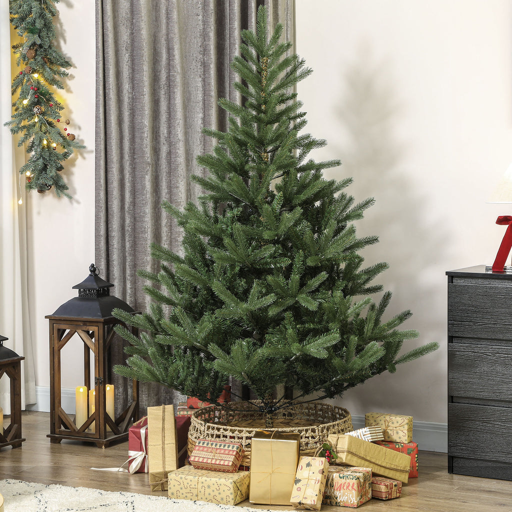 Künstlicher Weihnachtsbaum, 180 cm, dichte Zweige, realistisches Aussehen, flammenhemmend, Kunststoff, Metall, Grün