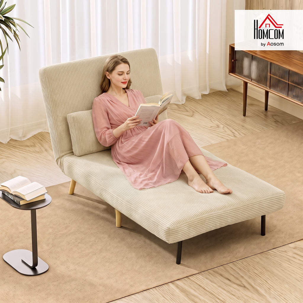 Schlafsessel 3 in 1 Schlafsofa mit Bettfunktion, 90x190cm Beige