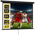 Beamer Leinwand 171 x 128 cm 84 Zoll 4:3 HD 4K Projektionsleinwand Kunststoff, Metall Heimkino