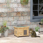 Katzenhaus Katzenhütte Katzenhöhle, wetterbeständig, Katze 6 kg, 57 cm x 45 cm x 43 cm, Natur
