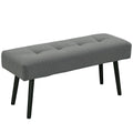 Sitzbank Polsterbank mit Cordbezug, Bettbank mit Metallbeine, Schuhbank 100 x 36 x 45 cm Grau
