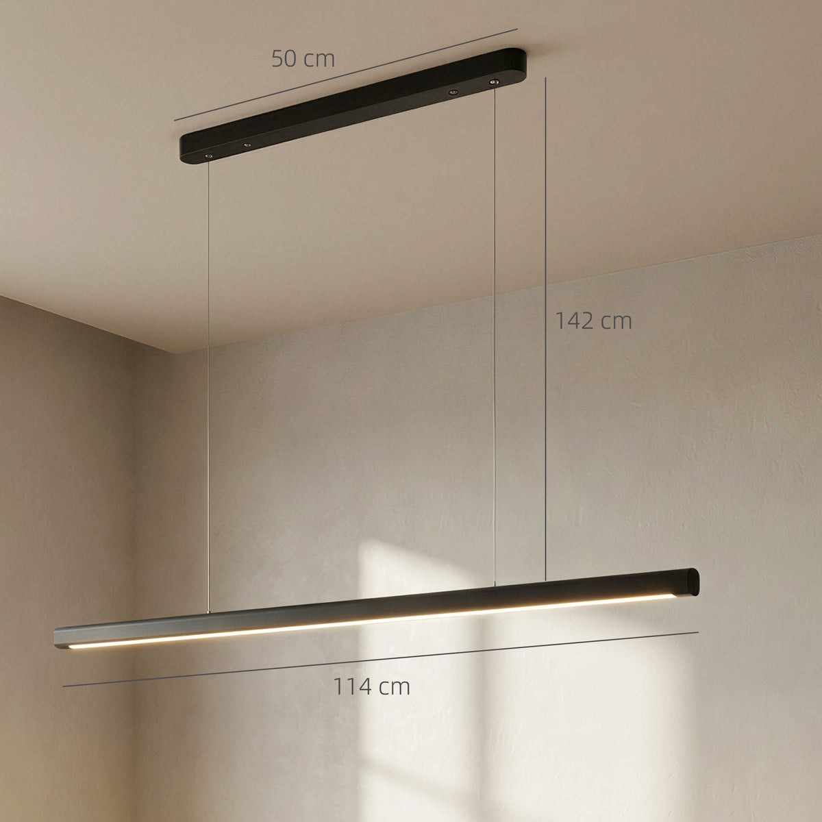 Pendelleuchte mit Fernbedienung und Speicherfunktion, Dimmbar mit einstellbaren Farbtemperaturen