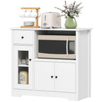 K¨¹chenschrank mit Kabelloch, Kommode mit 2 Schr?nken, offenes Fach, Schublade, 80 x 35 x 72,2 cm, Spanplatte, Wei?
