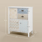 Sideboard, Shabby Chic Kommode, 2 Schubladen, 3 Schrankf?cher, Kiefernholz, 68x34x80cm, Wei?