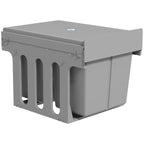 Pull Out Bin, Under Sink Bin - 3 Removable Compartments (15L + 2 x 8L) for 400mm Cabinets, Light Grey