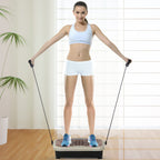 Vibrationsplatte Vibrationstrainer Vibrationsgerät Fitnesstrainer LED-Anzeige USB-Lautsprecher Trainingsbänder Fernbedienung
