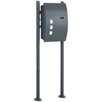 Briefkasten Postkasten, Verriegelung, Standbriefkasten, 2 Schl¨¹ssel, Stahl, 44 cm x 15 cm x 114 cm, Grau