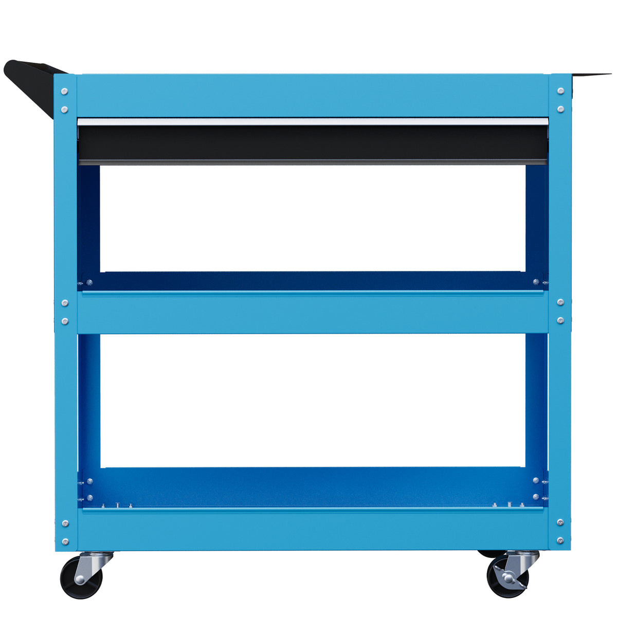 Werkzeugkoffer Werkzeugtrolley Werkzeugbox, 3 Ebenen, 4 Rollen, 82 cm x 35 cm x 76 cm, Blau