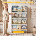 Bücherregal Kinder Wandregal mit Kippschutz 60 x 10 x 98 cm Weiß
