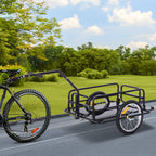 Fahrradanh?nger Klappbar Lastenanh?nger mit Kupplung, Kuppler & Reflektoren Transportwagen bis 40 kg belastbar, Transportanh?nger Anh?nger f¨¹r Camping, Einkaufen, Umzug 155 x 71,5 x 77 cm