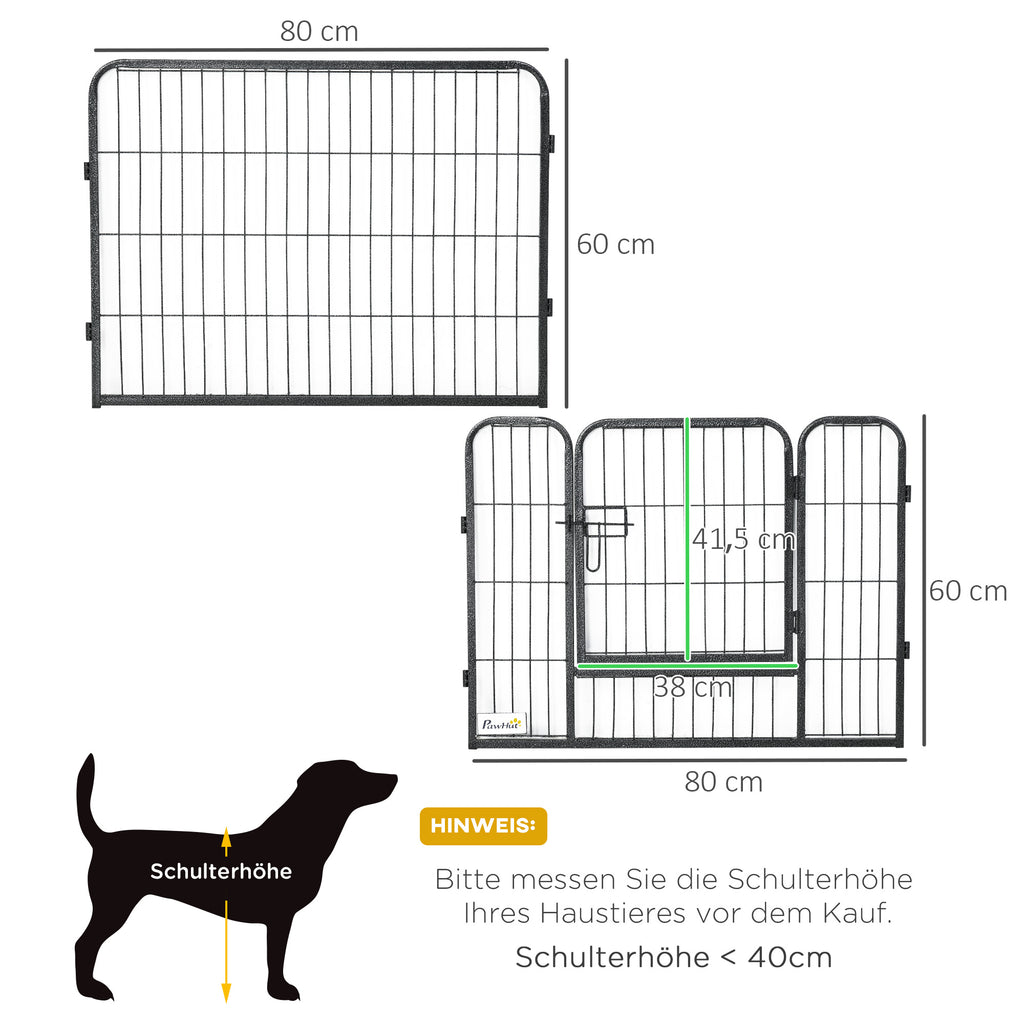 12 Panels Heavy Duty Puppy Playpen, for Small Dogs, Indoor and Outdoor Use - Silver