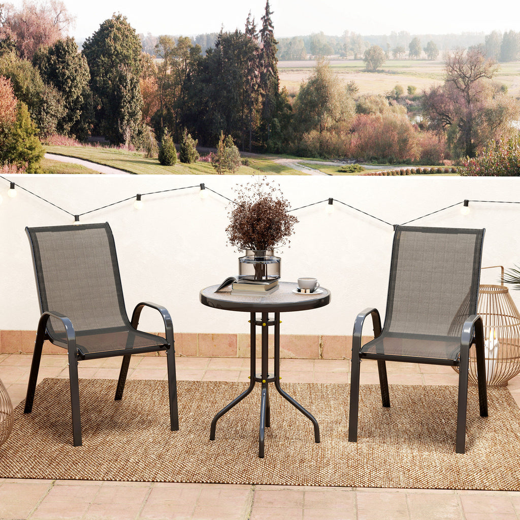 Three-Piece Outdoor Garden Set - Black